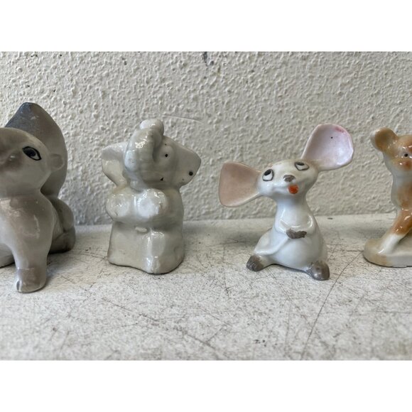 Set Of 5 Vintage Miniature Ceramic Animal Figurines - Cat, Mouse, Rabbit - Picture 3 of 11